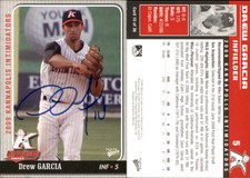 Drew Garcia Signed 2009 MultiAd Kannapolis Intimidators #10 Card Auto AU