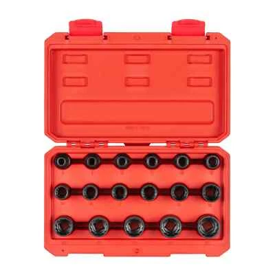 Tekton 1/2 Inch Drive 12-Pt Impact Socket Set, 17-Pc (8-24mm) SID92338 - Image 1 of 4