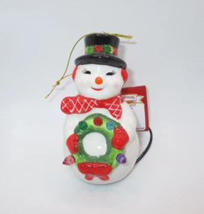 NEW MR. CHRISTMAS MINI NOSTALGIC FIGURE SNOWMAN LIGHTS UP FIGURINE OR ORNAMENT - Picture 1 of 6