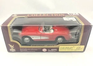 Corvette 1957 Chevrolet Red 1/24 Scale Die Cast Vintage Collectible Car  - Picture 1 of 4