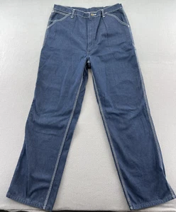 VTG Roebucks Jeans Mens Size 38x34 Dark Wash Relaxed Fit - Picture 1 of 13