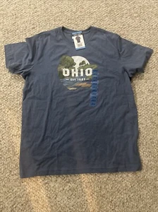 State Of Mine Shirt Erwachsene Large blau Ohio Rundhalsausschnitt Kurzarm T-Shirt Freizeit Herren - Bild 1 von 3
