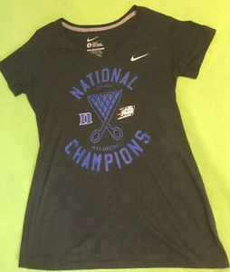 Duke Nike Blue Devils Women’s Shirt NCAA Ladies Large Slim Fit Black Grey - Picture 1 of 6