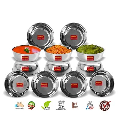 12 PCs Stainless Steel Heavy Gauge Bowl Set/Wati Set with Mirror Finish 10cm Dia - Image 1 of 4