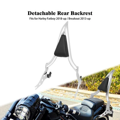 Respaldo cromado desmontable para pasajero con almohadilla barra Sissy para Harley Fat Boy Breakout Foto 1 de 4