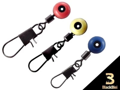 BLACKBLEI Perlen Wirbel Laufwirbel mit Karabiner Posen Grundblei Adapter ( Art. 0620 )