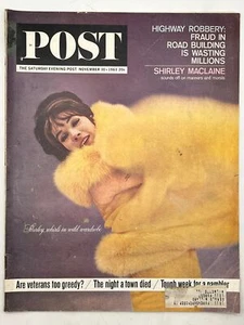 Saturday Evening Post NOV 30 1963 Shirley McClaine Highway Robbery Interstates - Imagen 1 de 2