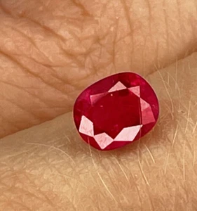 Unheated Vivid Ruby Oval Cut Ruby Loose Ruby Ruby Anniversary Ring Stone - Picture 1 of 5