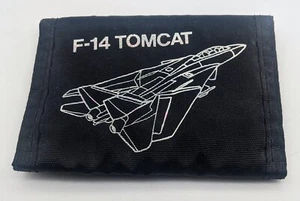 Vintage F-14 Tomcat Northrop Grumman schwarze faltbare Geldbörse mit Hakenverschluss 2000er - Bild 1 von 2