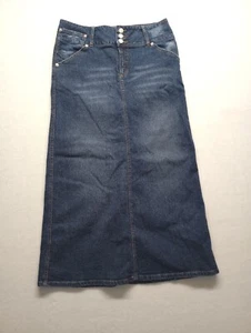 HI Jeans Jean Power Denim Rock Damen lang Größe 15/16 Used-Look Rückenschlitz - Bild 1 von 9