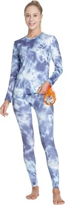 MANCYFIT Thermal Loungewear for Girls Long Johns Set Fleece Lined Die Blue XXL - Picture 1 of 6