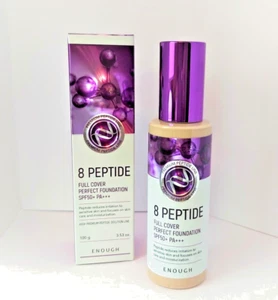 ENOUGH 8 Peptide Full Cover Perfect Foundation SPF50+ PA+++ Shade # 23 100ML - Picture 1 of 4