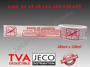 Lot ruban adhésif Bande de garantie PP emballage rouleaux scotchs 48mmx100m - Imagen 1 de 1
