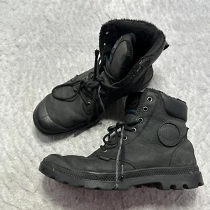 Palladium Men Pampa Sport Cuff Wpn Boots Black Sherpa Lined Mens 9.5 Womens 11 - Picture 1 of 20