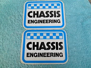 SET OF 2 VINTAGE HIGH PERFORMANCE RACE CAR DECAL STICKERS CHASSIS ENGINEERING. - Picture 1 of 12