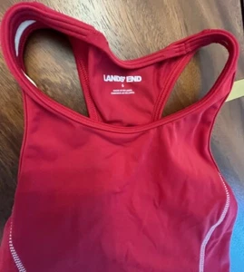 Lands End Kids Girls Sz 6 One Piece Swimsuit Red Athletic Lifeguard Suit - Picture 1 of 7