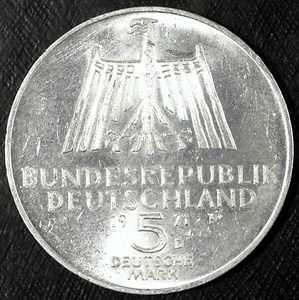 1971 "D" Silver German 5 Deutsche Mark  ☆☆ Uncirculated Commemorative ☆☆ 505 - Picture 1 of 2