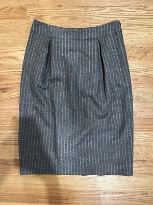 Max Mara 灰色细条纹铅笔裙 6 码 — 第 1/4 张图片