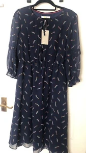 BODEN lightning shooting stars Navy Midi dress 8 petite bnwt - Picture 1 of 5