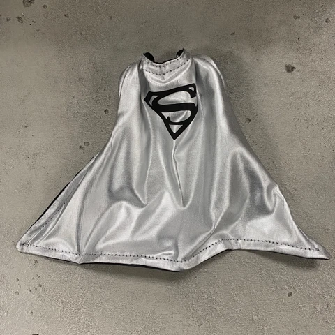 SP-C-MF-BKSUP: Custom Fabric Wired Logo Cape for McFarlane Black Superman Cover