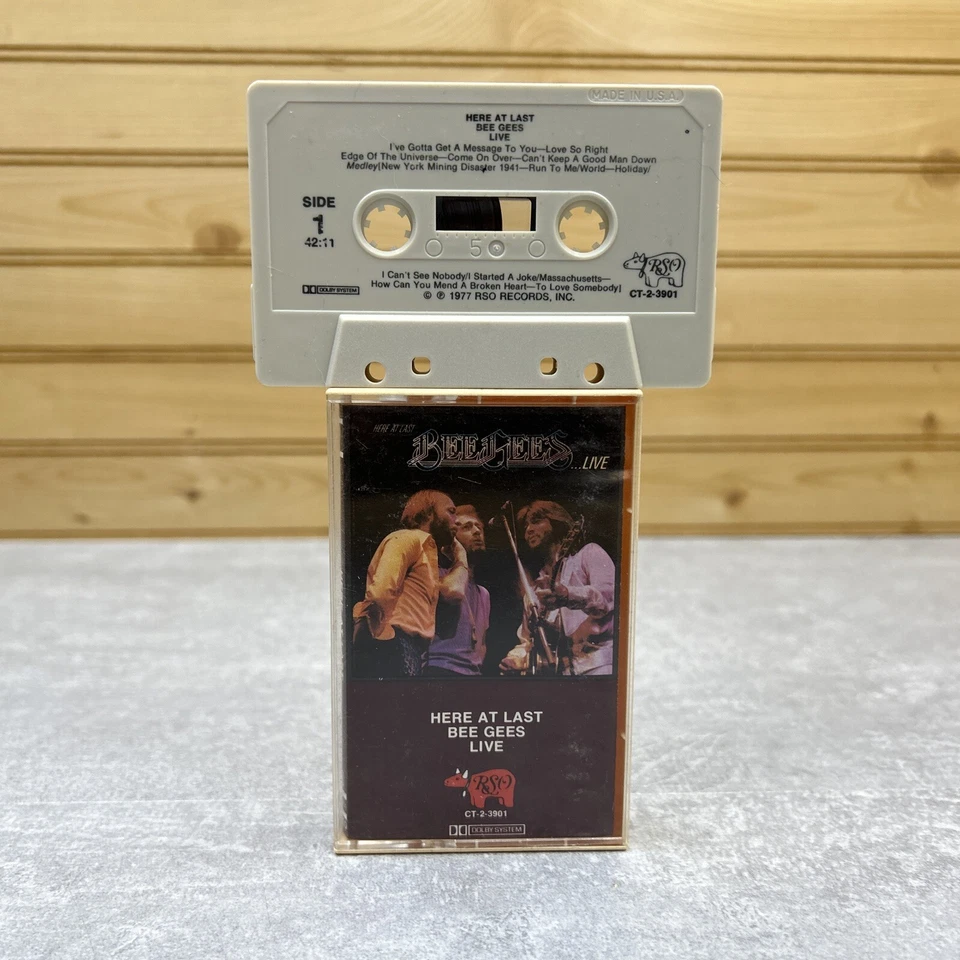 Here At Last BEE GEES Live (CASSETTE TAPE, 1977, RSO Records) - Image 1 of 4