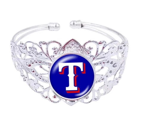Texas Rangers Bracelet Baseball Filigree Silver Adjustable Bangle  Free Shipping Cover