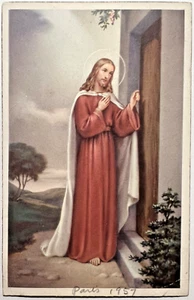 Vintage JESUS KLOPFT AN DEINE TÜR Religiöse Postkarte Made in Italy D2 - Bild 1 von 3