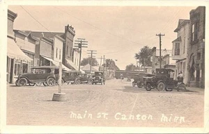 RPPC Canton Minnesota Busy Street Scene 1927 - Picture 1 of 2