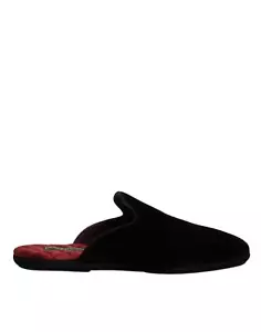 Dolce&Gabbana Herren Schwarz Pantoletten Schuhe Viskose Baumwolle Einfarbig Flach Sandalen Gr EUR 40 - Bild 1 von 8
