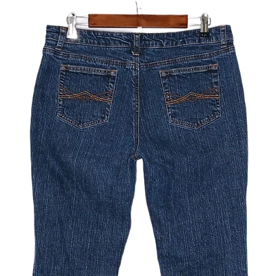 Vaqueros rectos St John's Bay para mujer talla 14 elásticos tiro medio sólido lavado oscuro Foto 1 de 4