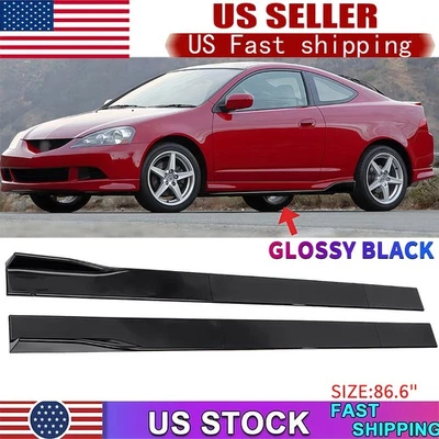 Divisor de extensión de falda lateral negro brillante 86,6""/2,2 M para Acura RL, RLX, RSX Foto 1 de 4