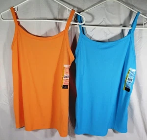 No Boundaries geripptes Cami-Tanktop Neptun blau pfirsich Gummi Damengröße L (11-13) - Bild 1 von 5