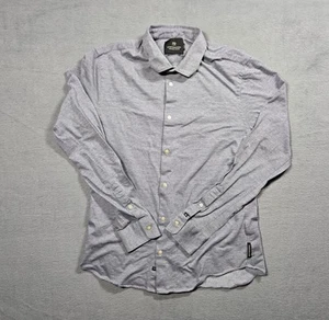Scotch & Soda Button Up Shirt - Mens Size Medium - Gray Geometric Long Sleeve - Picture 1 of 9