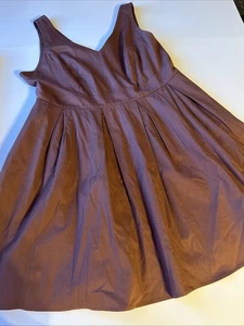 Fervour ModCloth Damen Kleid Braun V-Ausschnitt Stretch Rockabilly Midi Übergröße 1X - Bild 1 von 8