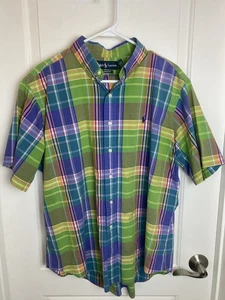 Ralph Lauren Hemd Herren XL Mehrfarbig Madras Kariert Classic Fit Kurzarm - Bild 1 von 7
