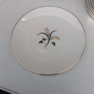 Edwin Knowles Forsythia Bread and Butter Plate Gold Trim 6 1/4" - Picture 1 of 2