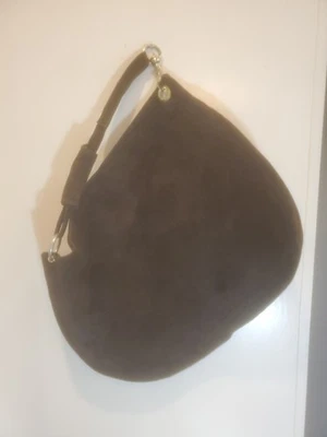 棕色麂皮绒女式托特包钱包意大利制造适用于梅西百货加州 — 第 1/4 张图片