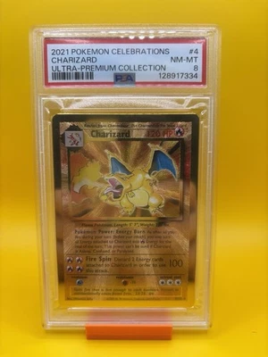 PSA 8 - 2021 Pokemon Celebrations UPC CHARIZARD Gold Metal Card #4 (1922) - Image 1 of 2
