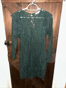 Morgan Dress Bottle Green Lace With Zip Half Way And Open Back - Picture 1 of 3