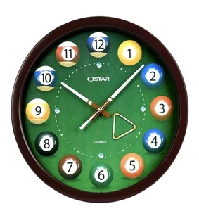 OSTAR große große Billard Pool Kugel Wanduhr, batteriebetrieben, Queuezeiger,... - Bild 1 von 7