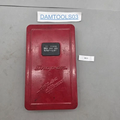 Snap-On Tools 10 piece Hex Key Set 3/32''-3/8'' with Steel Case  - Image 1 of 4