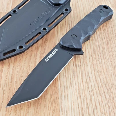 Schrade Regime Fixed Knife 3.83" AUS-8 Stainless Tanto Blade Black G10 Handle - Image 1 of 4