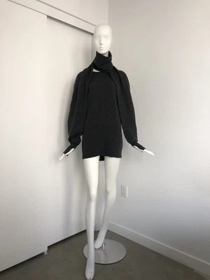 Vestido Suéter de Lana Gris ACNE STUDIOS WHAM con Bufanda a Juego Talla XS Foto 1 de 4