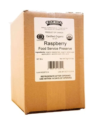 Crofters Organic Jelly Raspberry Food Service Preserve, 7.2 Kilogram, 1 Box - Image 1 of 2