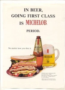 1968 VINTAGE AD MICHELOB BEER Frosty Mug Sub Sandwich - Picture 1 of 1