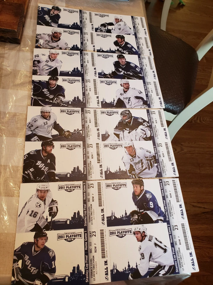 TAMPA BAY LIGHTNING NHL TICKET STUBS 2011 Ovechkin Stamkos Crosby Bruins Full 16 - Image 1 of 1