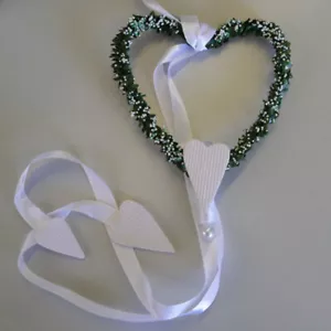 Myrthenherz Bankanhänger Perlendeko Bankschmuck Herz Hochzeit weiß 22,5 cm - Bild 1 von 5