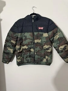 LEVI’S Camouflage Hooded Puffer Jacket  BOYS YOUTH XL - Picture 1 of 7