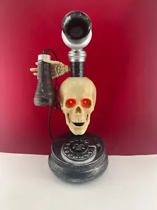 Animated Haunted Skull Rotary Phone w/ Lights & Sound - Telephone Halloween Prop - Picture 1 of 8