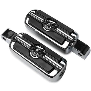 2x Chrome Skull Foot Pegs L&R For Yamaha FZ6R - 2009-2016 (Front Only) - Picture 1 of 4